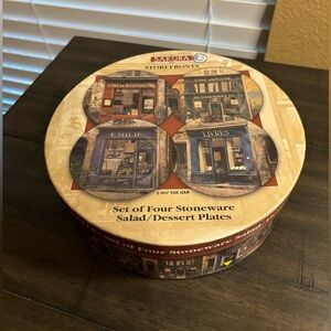 Sakura Store Fronts Vintage French Salad, Dessert, Charcuterie Plate Set of 4